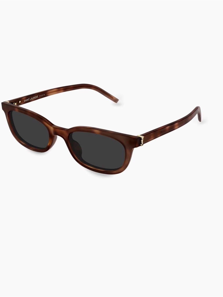 New Saint Laurent Brown Tortoiseshell Cat Eye Sunglasses With Black Lenses